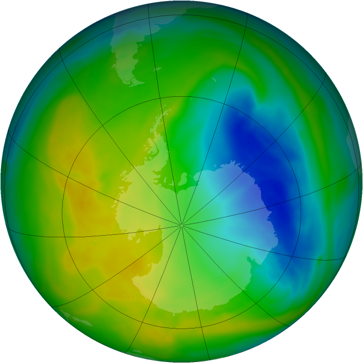 Antarctic ozone map for 14 November 2005